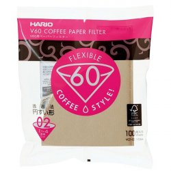 Hario V60-02 papírové filtry nebělené VCF-02-100M 100 ks
