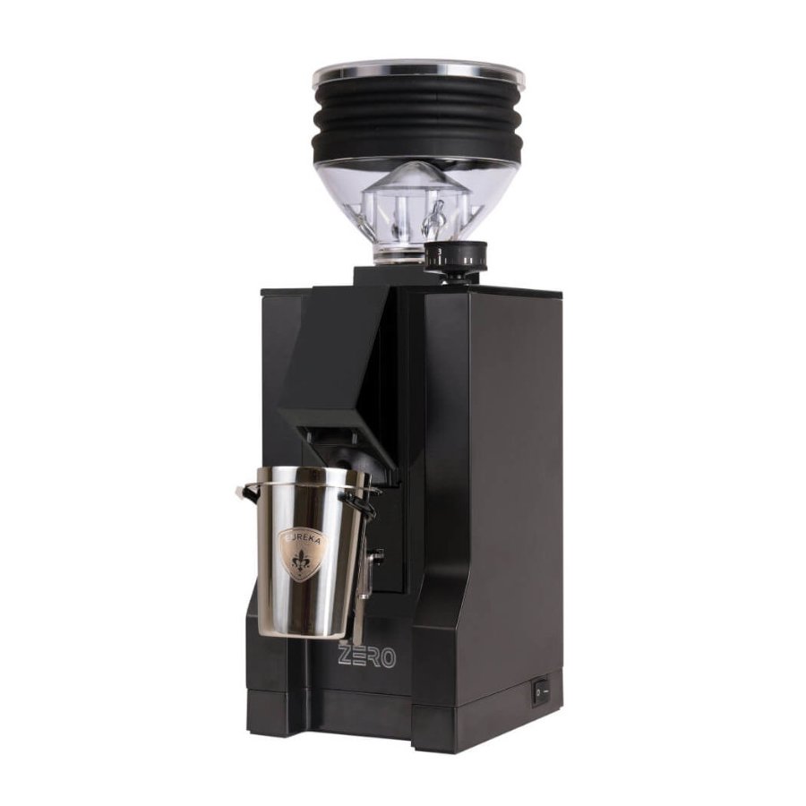 Černý univerzální mlýnek na kávu s nulovou retencí Eureka Mignon Zero BL.