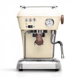 Béžový pákový kávovar Ascaso Dream PID s nastavováním teploty.