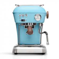 Modrý pákový kávovar Ascaso Dream PID s nastavováním teploty.