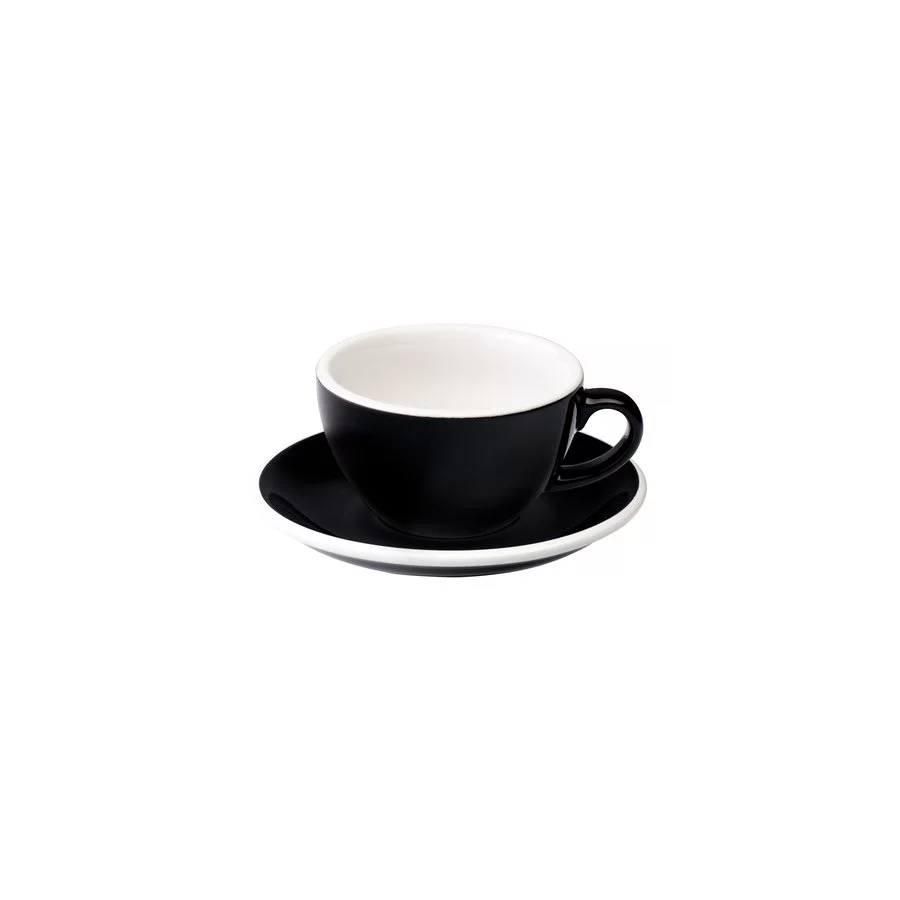 Loveramics Egg - Cappuccino 200 ml Cup and Saucer  - Black