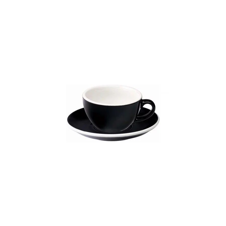 Loveramics Egg - Flat White 150 ml Cup and Saucer  - Black