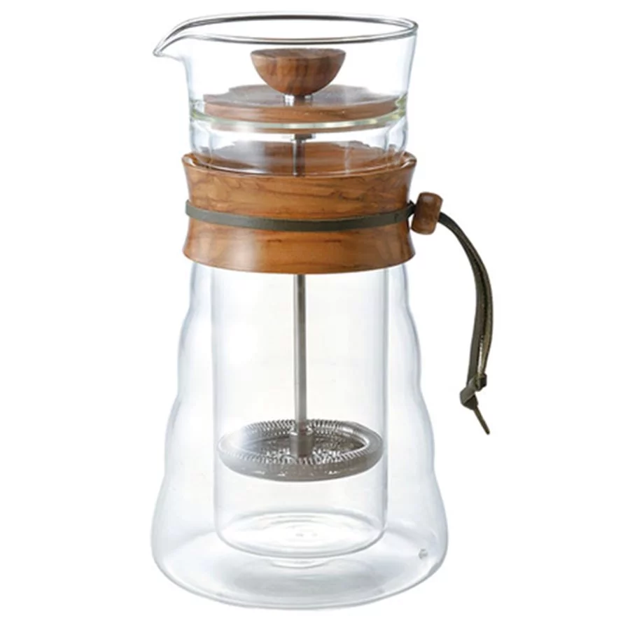 Hario Cafe Press Double Glass Olive 400 ml