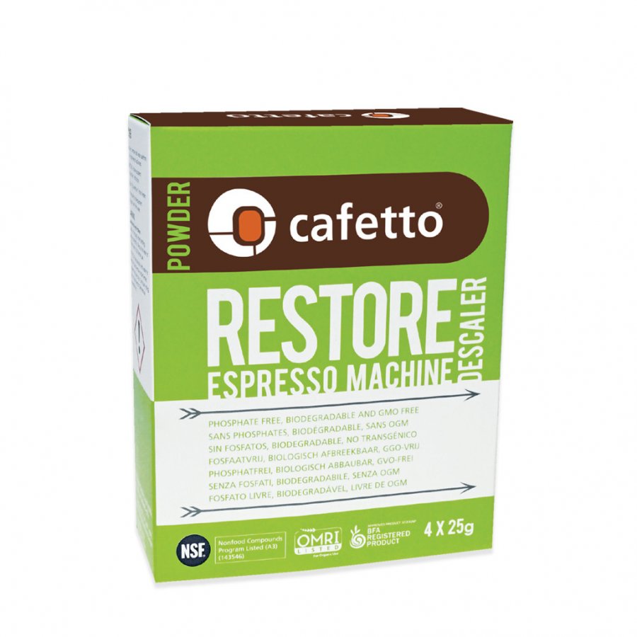 Cafetto Restore Espresso Machine Descaler odvápňovač 4x25g Ekologický : ano