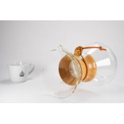 Skleněný Chemex na 6 šálků filtrované kávy s šálkem Lázeňské kávy